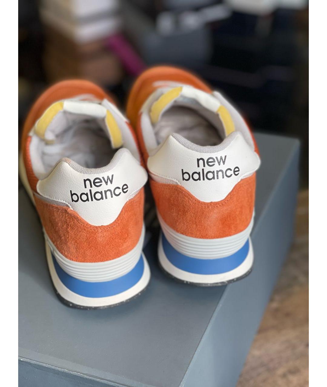 NEW BALANCE Оранжевое замшевые низкие кроссовки / кеды, фото 3