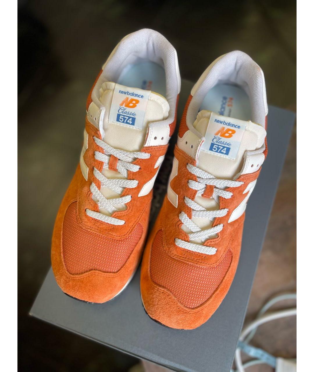 NEW BALANCE Оранжевое замшевые низкие кроссовки / кеды, фото 4