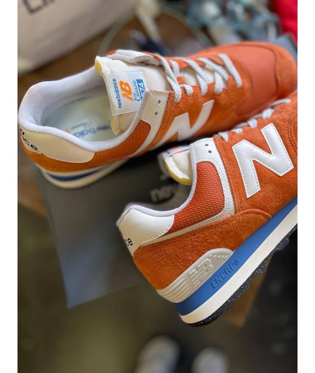 NEW BALANCE Оранжевое замшевые низкие кроссовки / кеды, фото 6