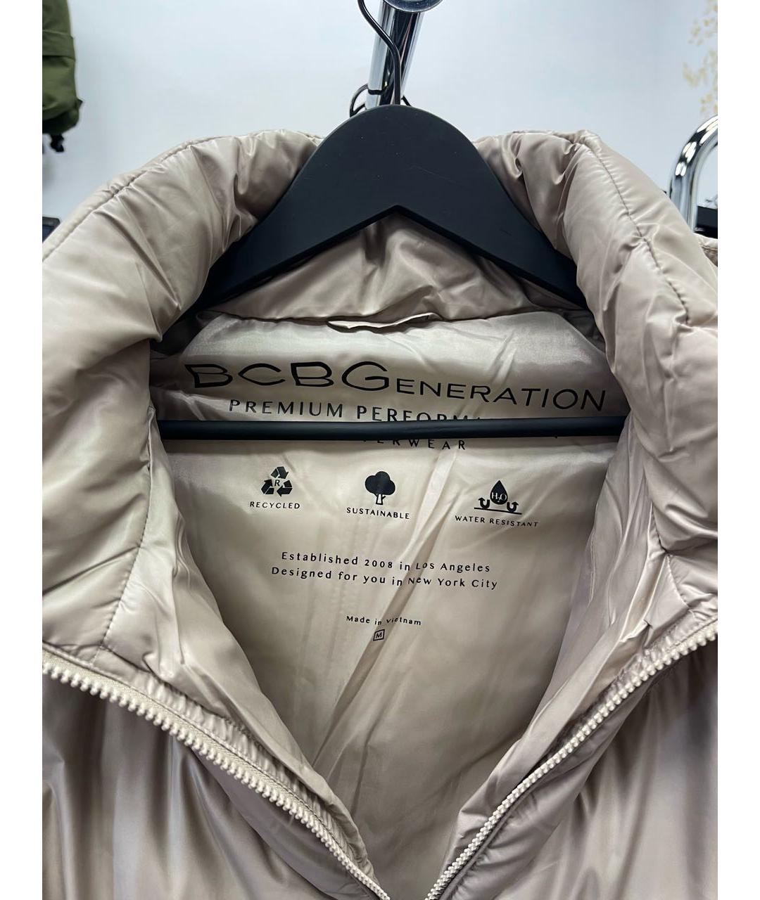 BCBG MAXAZRIA Бежевая полиэстеровая куртка, фото 3