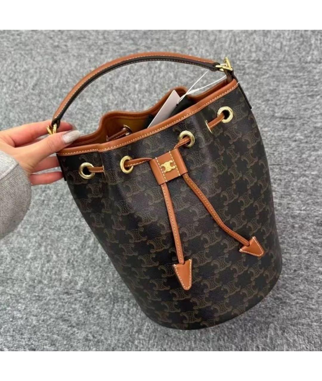 CELINE Коричневая сумка через плечо, фото 4