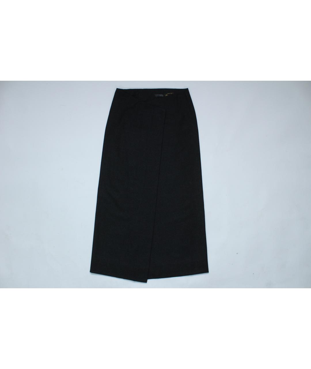 LORO PIANA Серая шерстяная юбка макси, фото 2