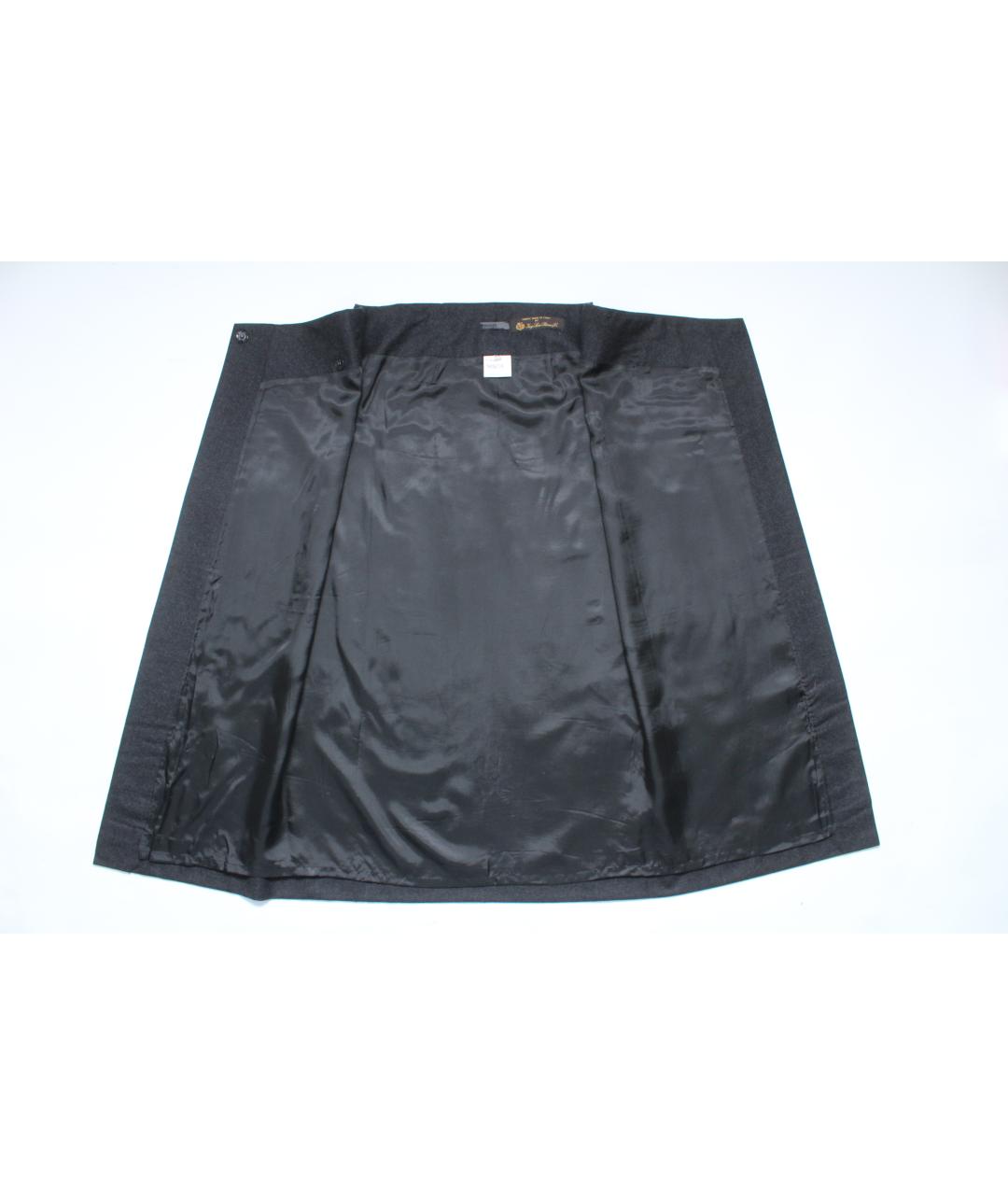 LORO PIANA Серая шерстяная юбка макси, фото 5