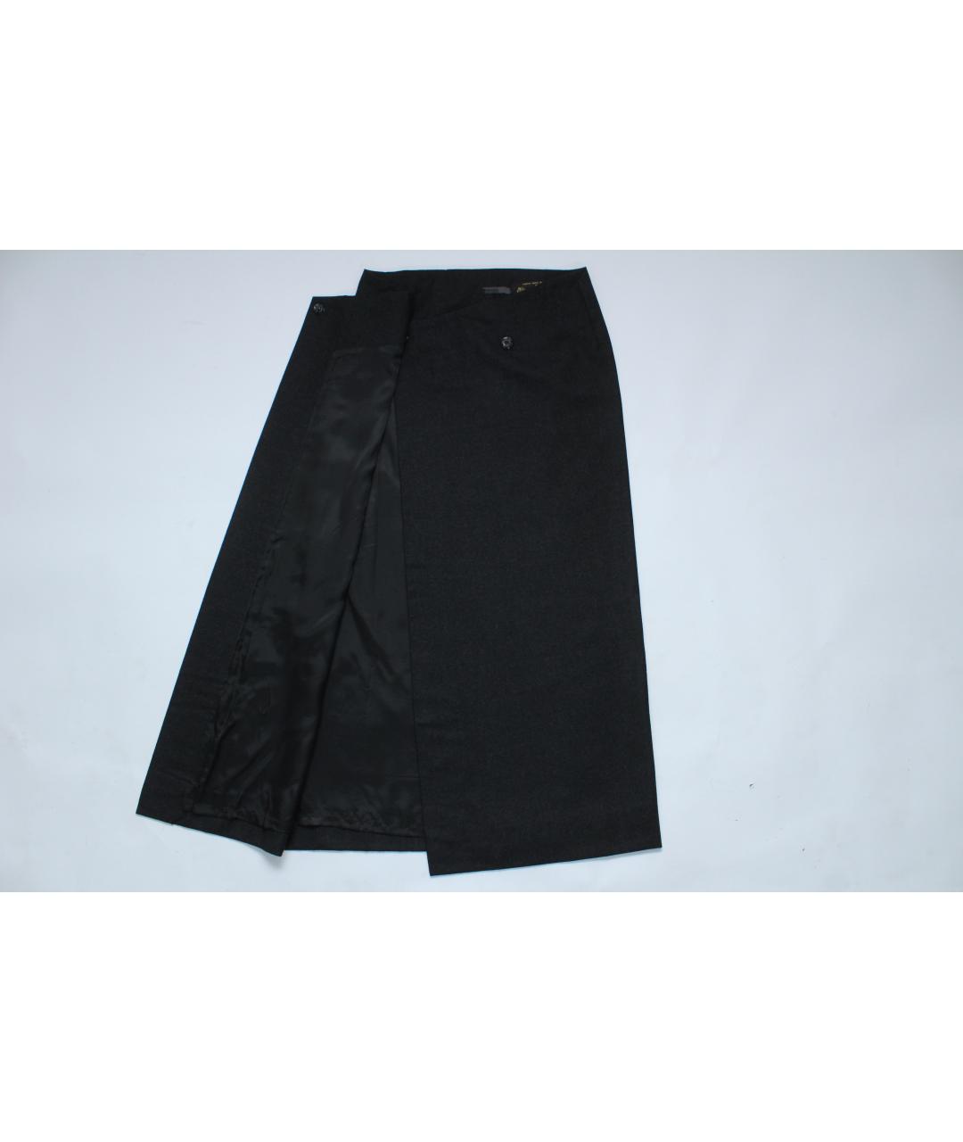 LORO PIANA Серая шерстяная юбка макси, фото 3