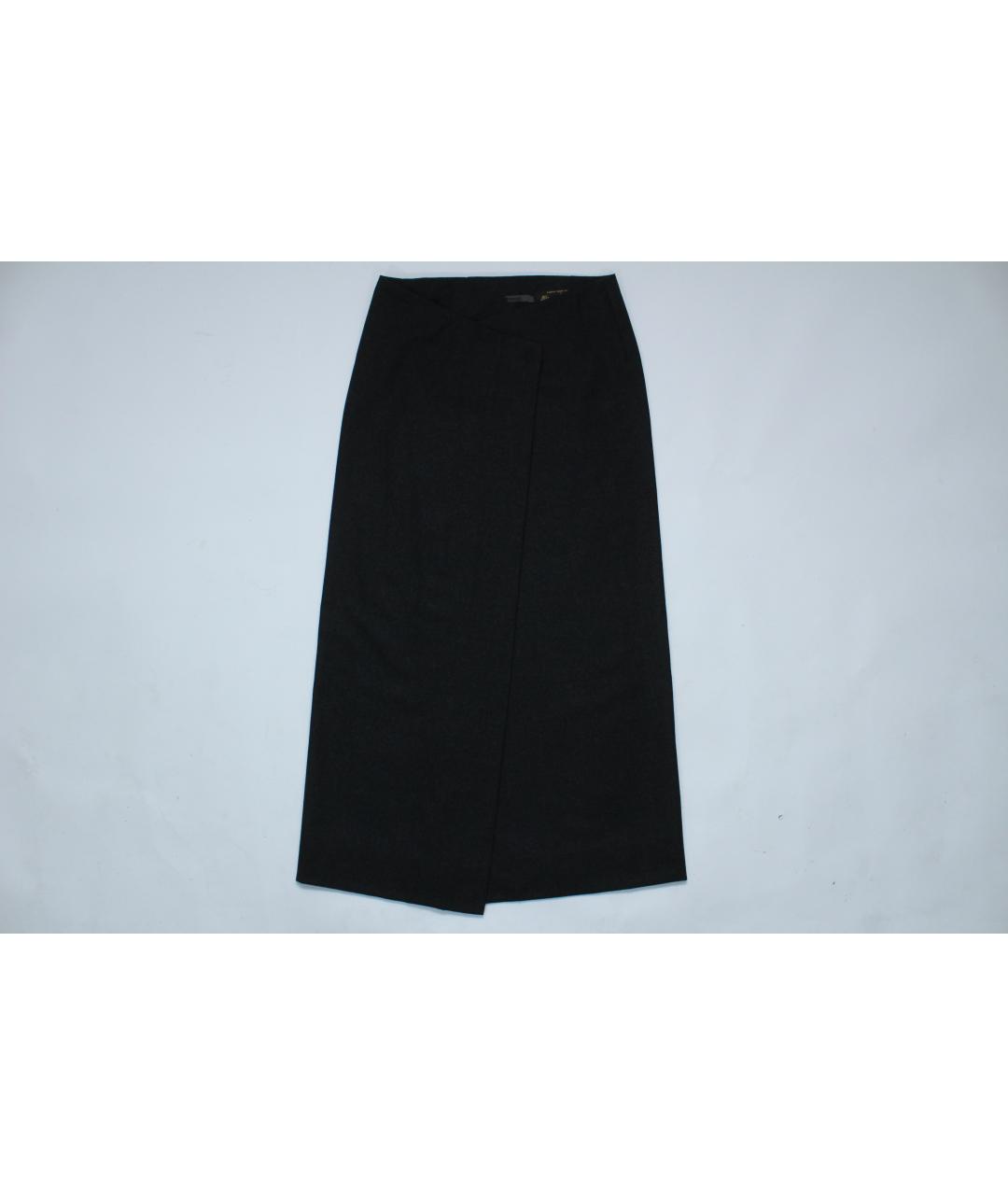 LORO PIANA Серая шерстяная юбка макси, фото 10