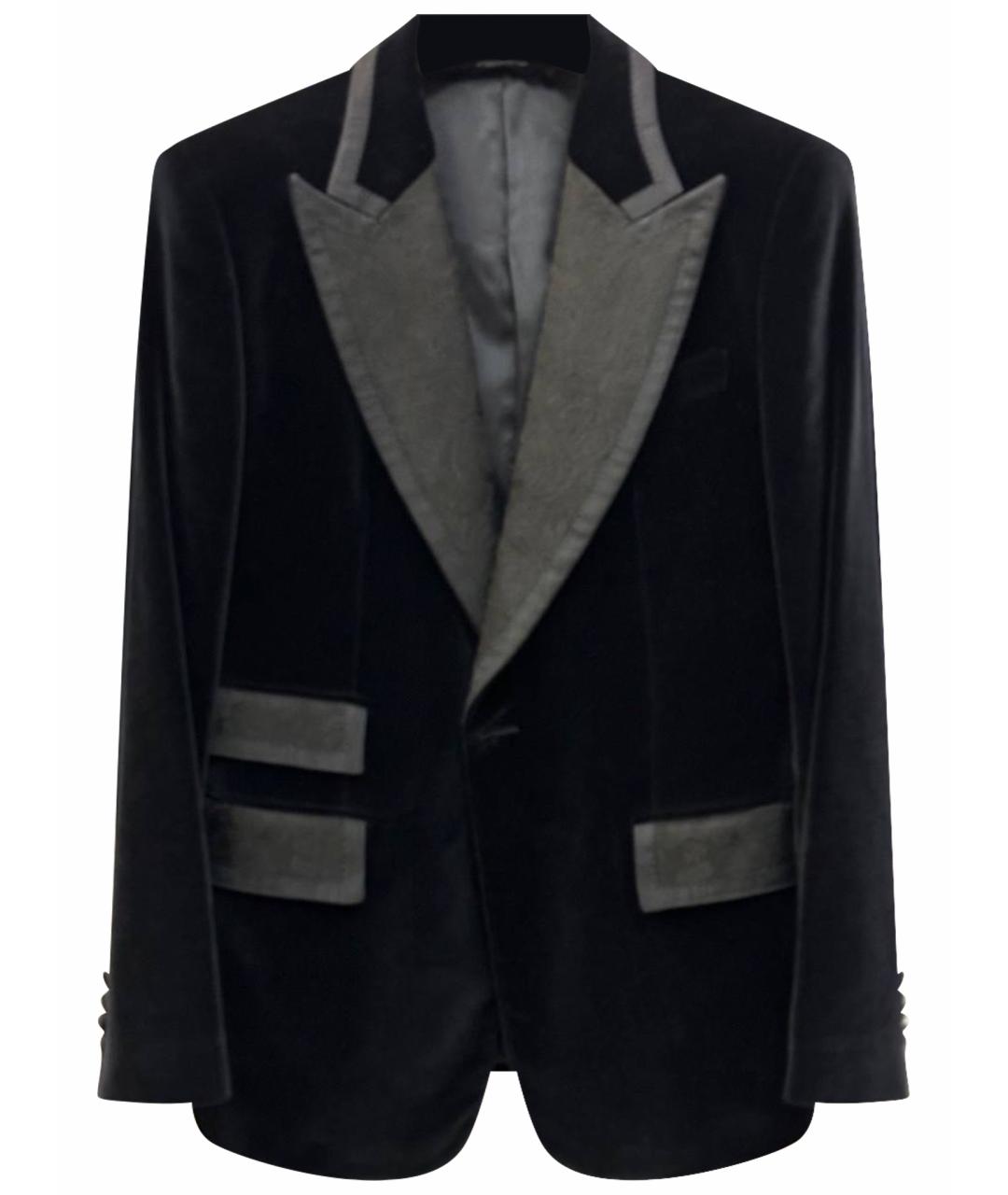 DOLCE&GABBANA Черный бархатный пиджак, фото 1