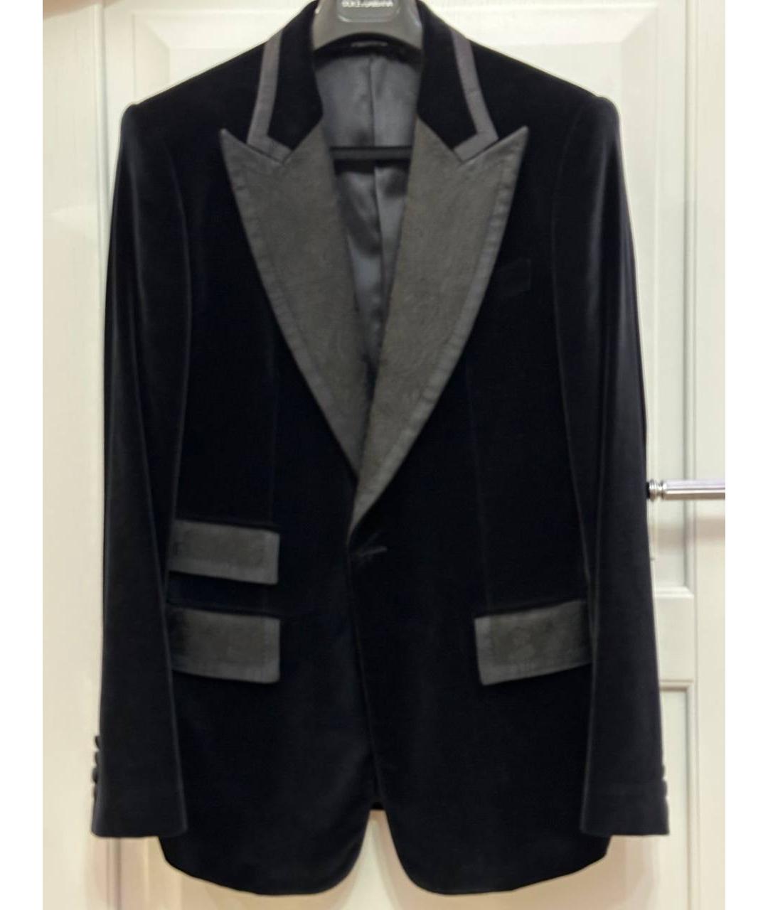 DOLCE&GABBANA Черный бархатный пиджак, фото 5