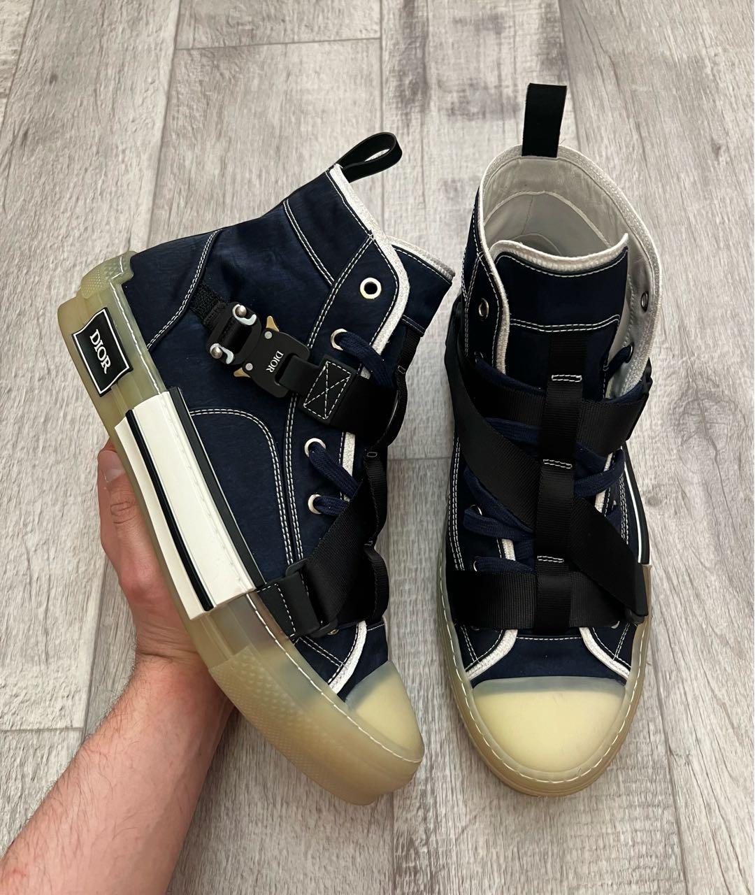 CHRISTIAN DIOR Синие текстильные высокие кроссовки / кеды, фото 2