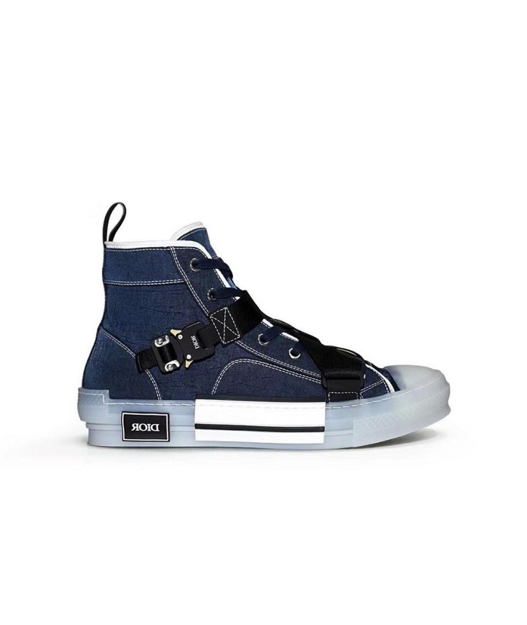 CHRISTIAN DIOR Синие текстильные высокие кроссовки / кеды, фото 9