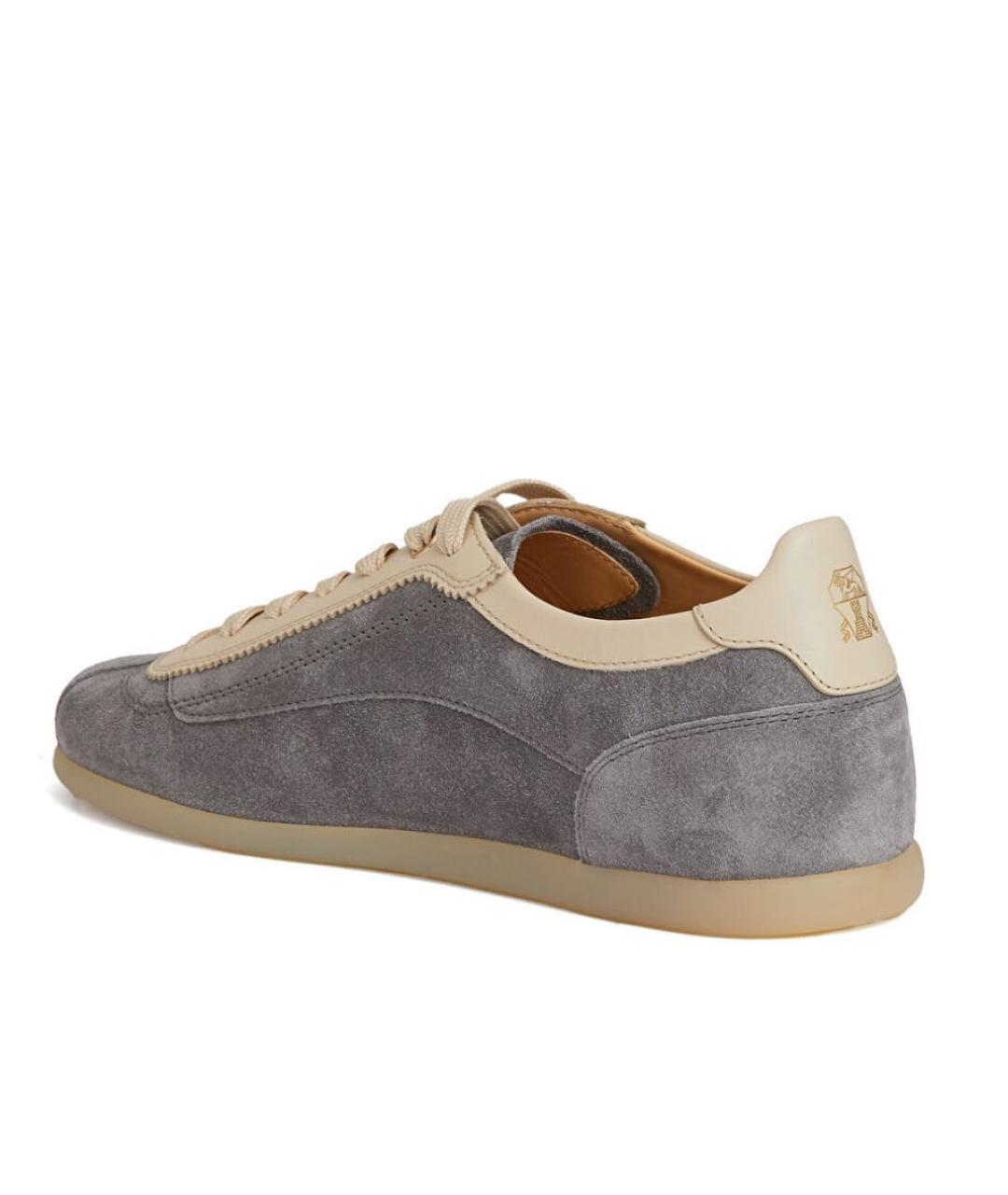 BRUNELLO CUCINELLI Серые замшевые низкие кроссовки / кеды, фото 3