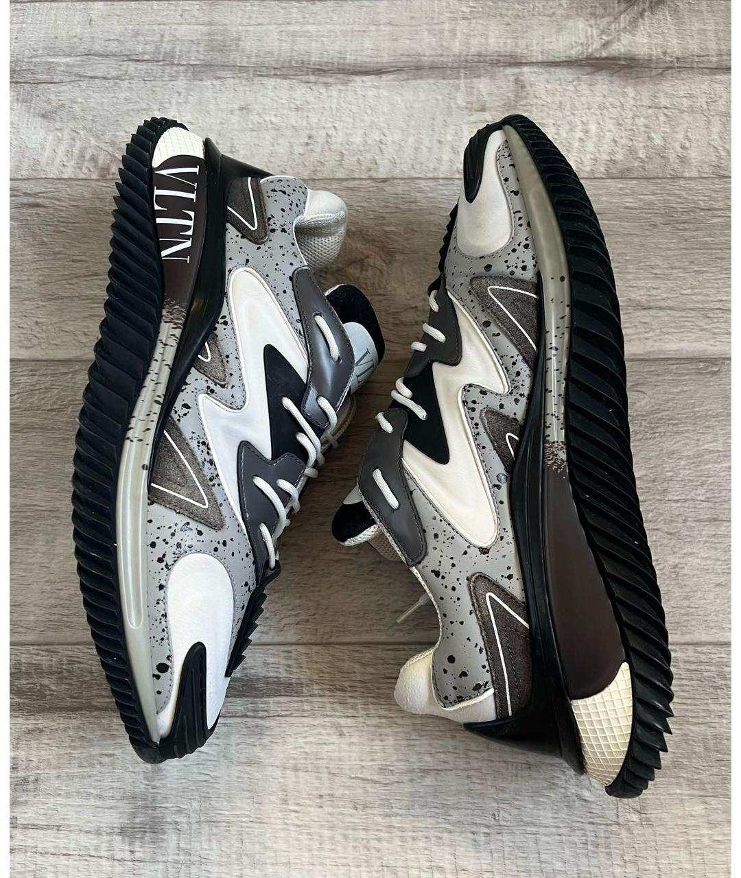 VALENTINO Серые текстильные низкие кроссовки / кеды, фото 4