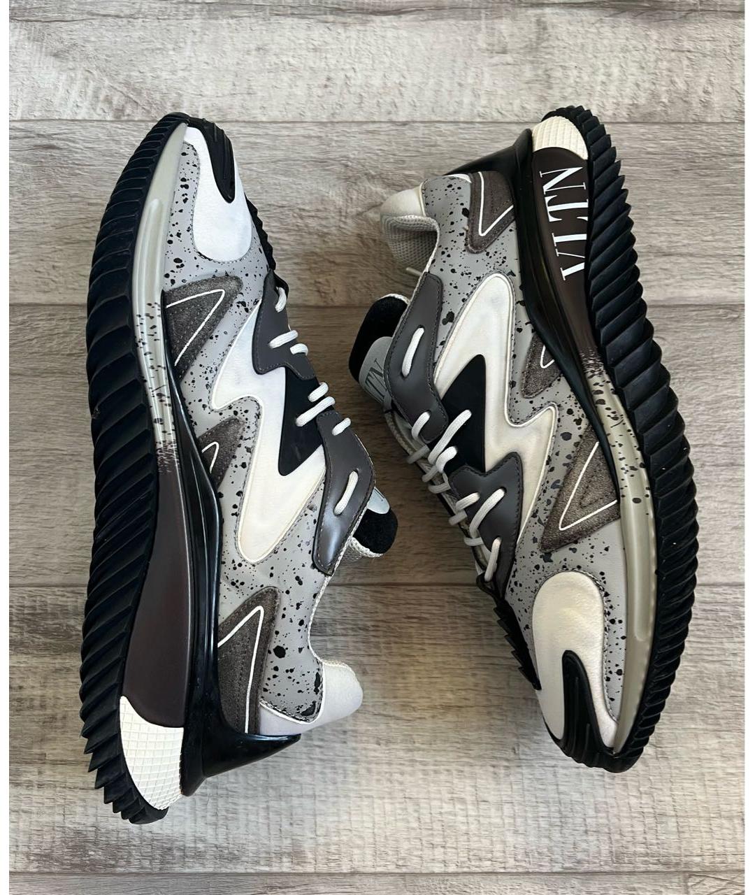 VALENTINO Серые текстильные низкие кроссовки / кеды, фото 5