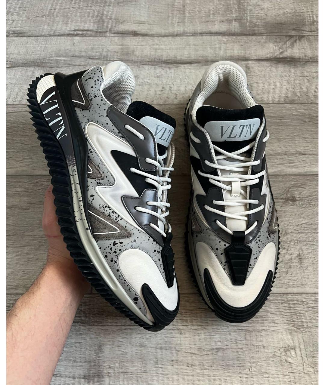 VALENTINO Серые текстильные низкие кроссовки / кеды, фото 2