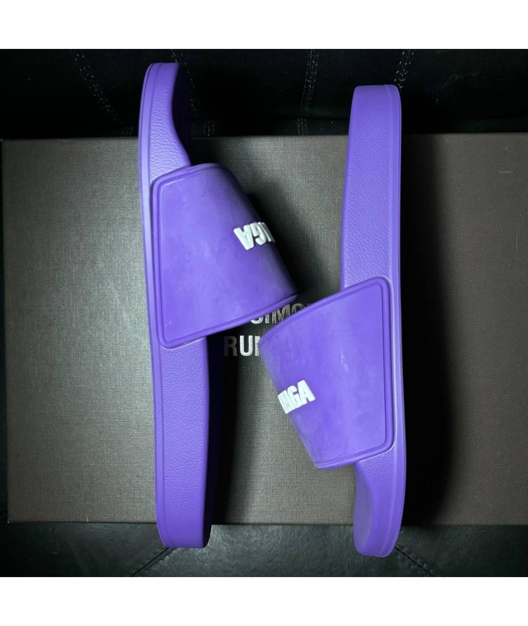 BALENCIAGA Фиолетовые текстильные шлепанцы, фото 8