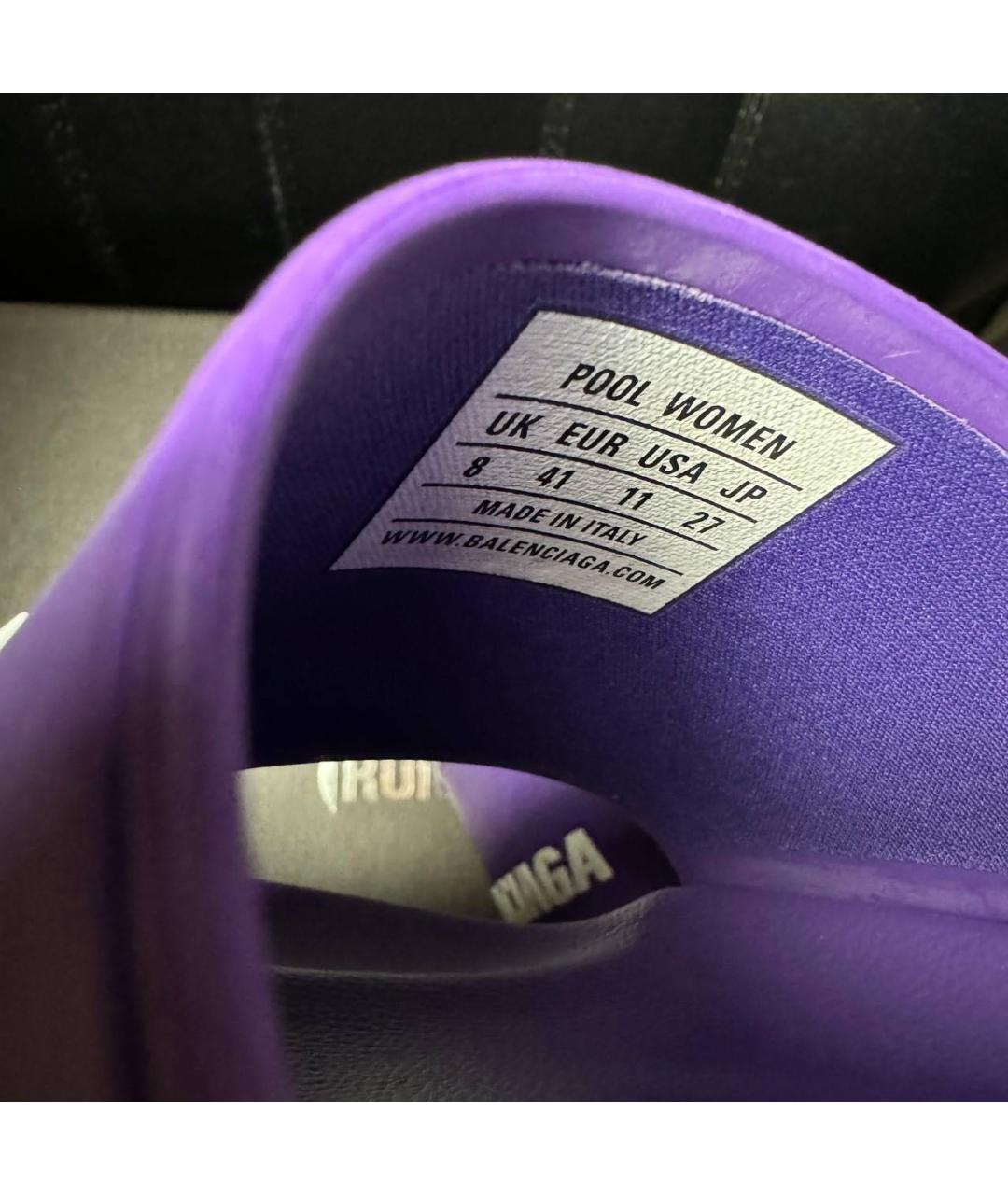 BALENCIAGA Фиолетовые текстильные шлепанцы, фото 6
