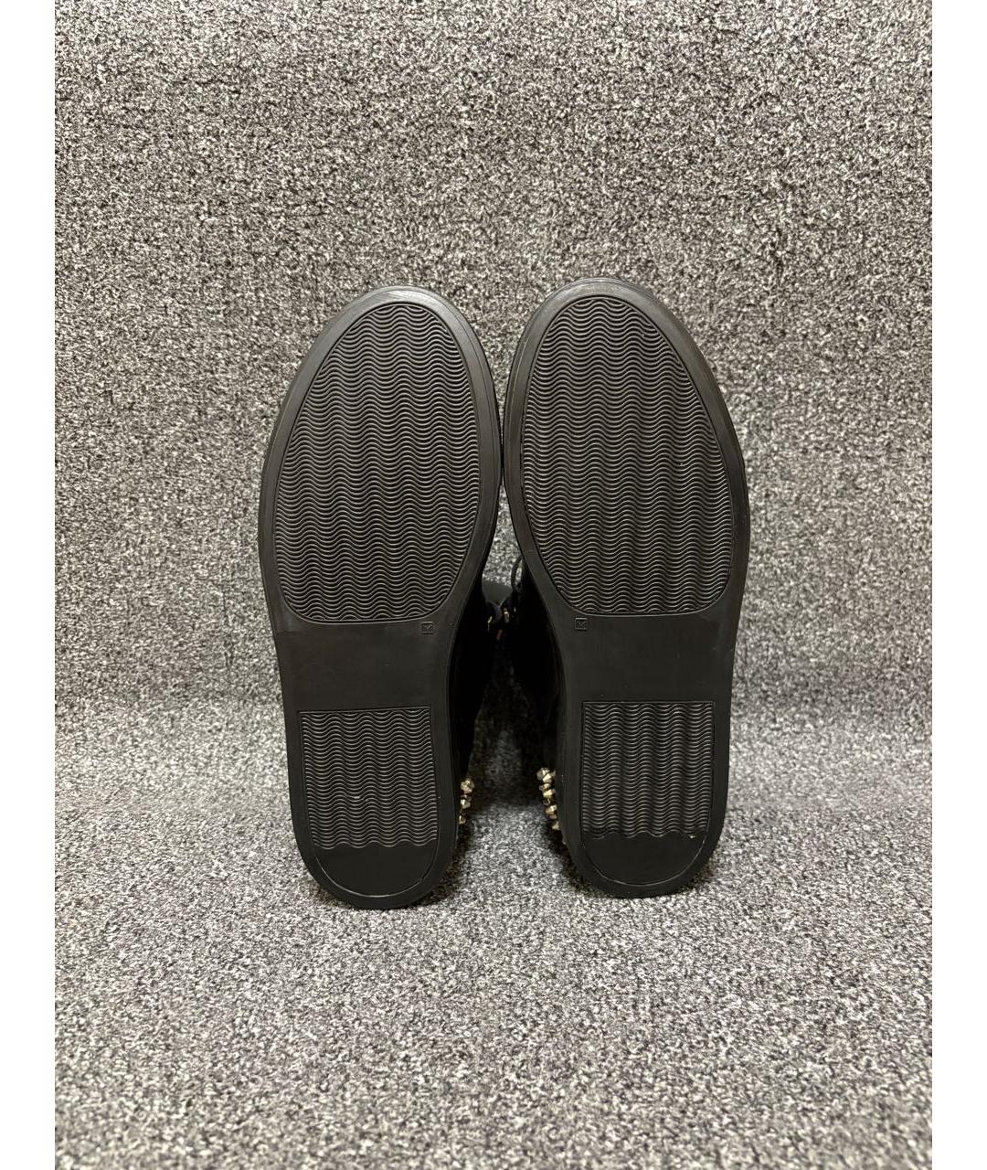 PHILIPP PLEIN Черные кожаные высокие кроссовки / кеды, фото 6