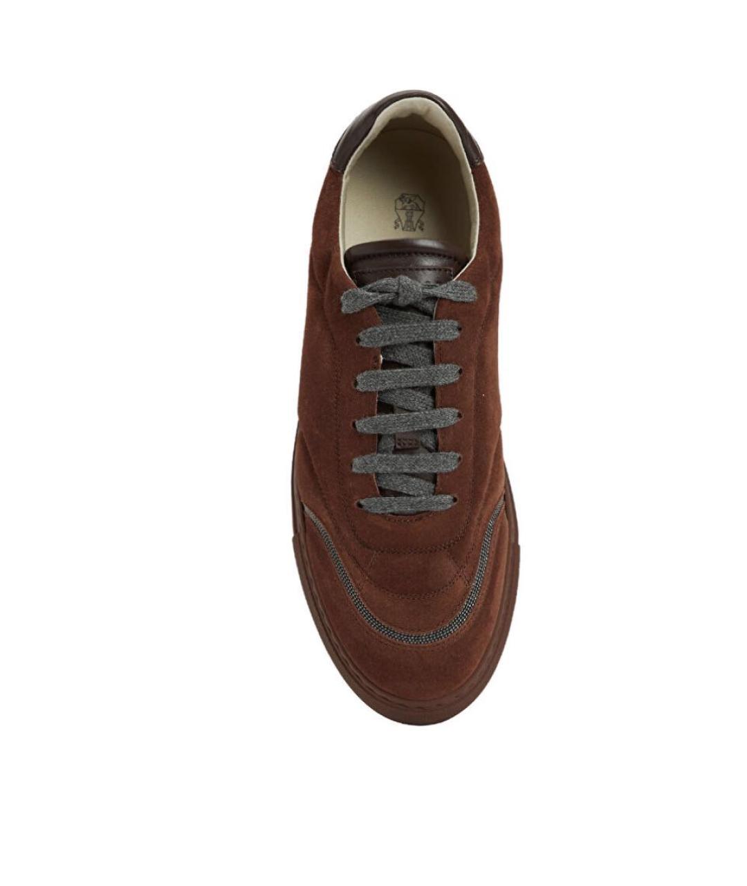 BRUNELLO CUCINELLI Бордовые замшевые кеды, фото 4