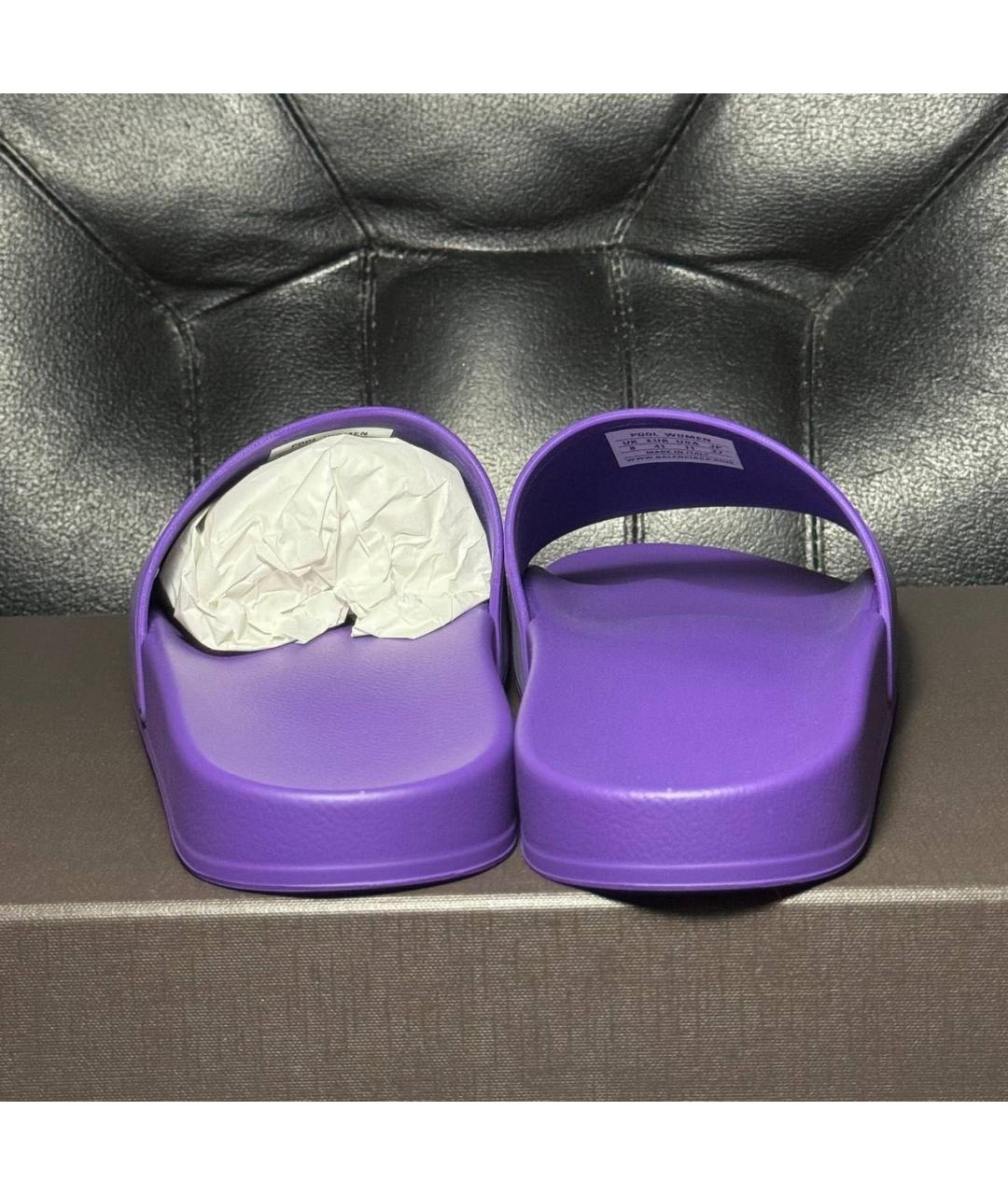 BALENCIAGA Фиолетовые текстильные шлепанцы, фото 3