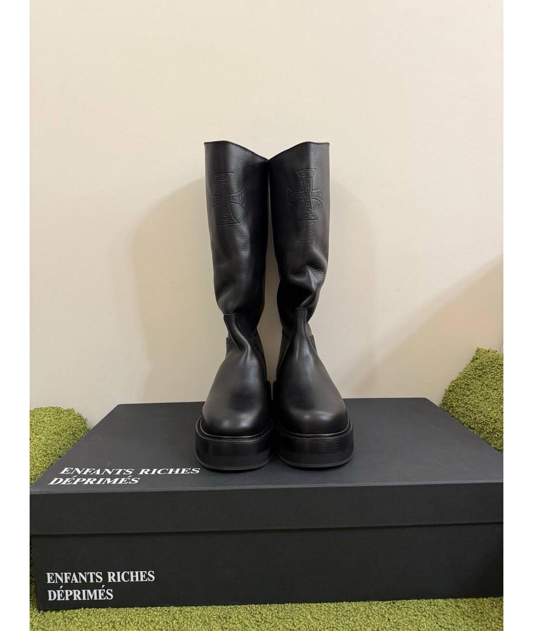 Enfants Riches Déprimés Черные кожаные высокие ботинки, фото 2