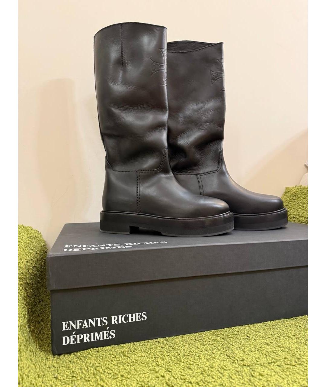 Enfants Riches Déprimés Черные кожаные высокие ботинки, фото 8
