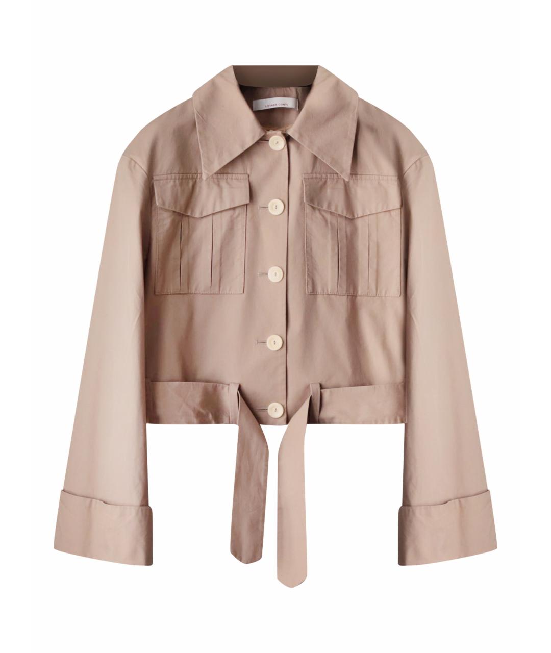LIVIANA CONTI Бежевый хлопковый жакет/пиджак, фото 1