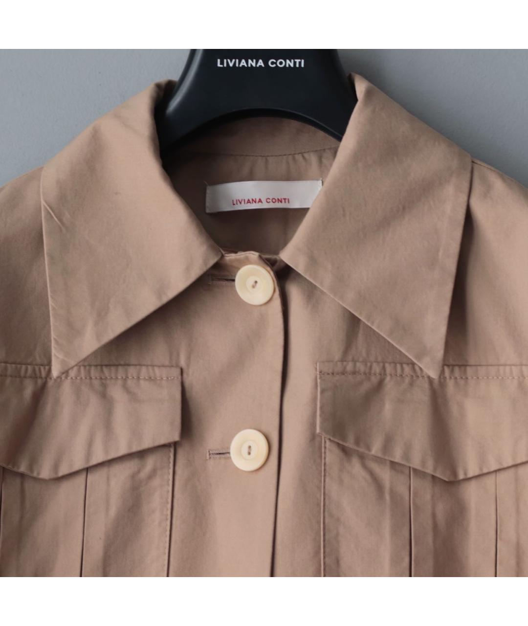 LIVIANA CONTI Бежевый хлопковый жакет/пиджак, фото 3