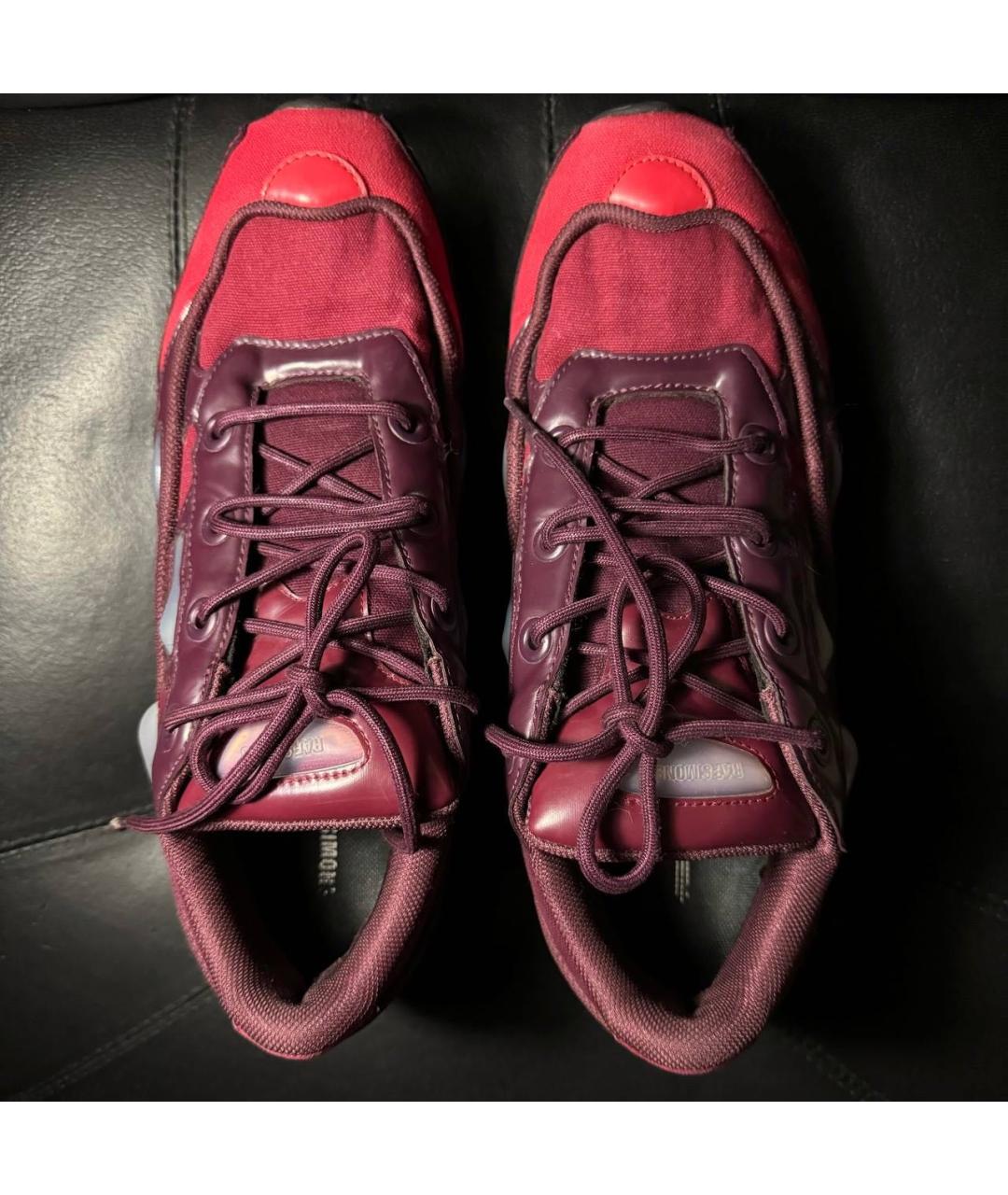 ADIDAS X RAF SIMONS Бордовые текстильные низкие кроссовки / кеды, фото 7