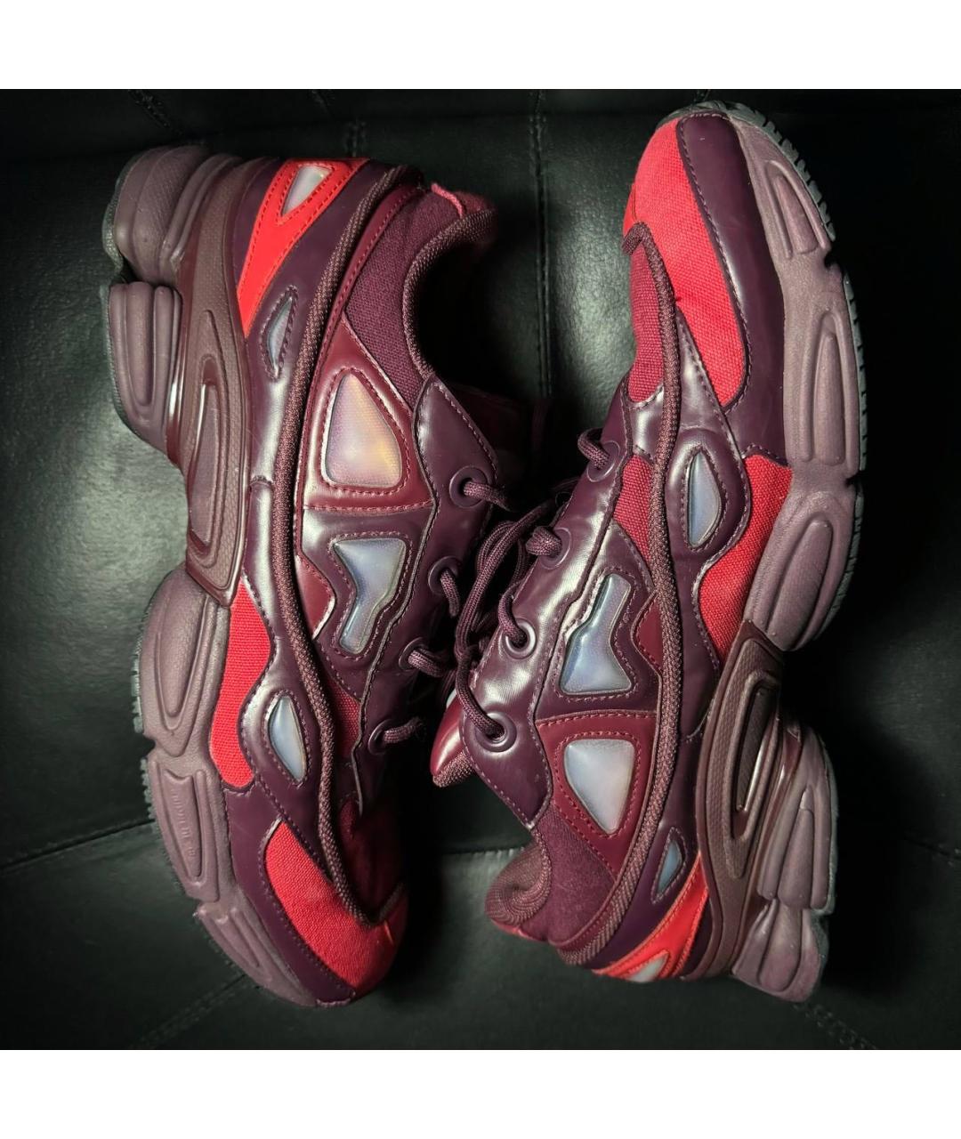 ADIDAS X RAF SIMONS Бордовые текстильные низкие кроссовки / кеды, фото 4