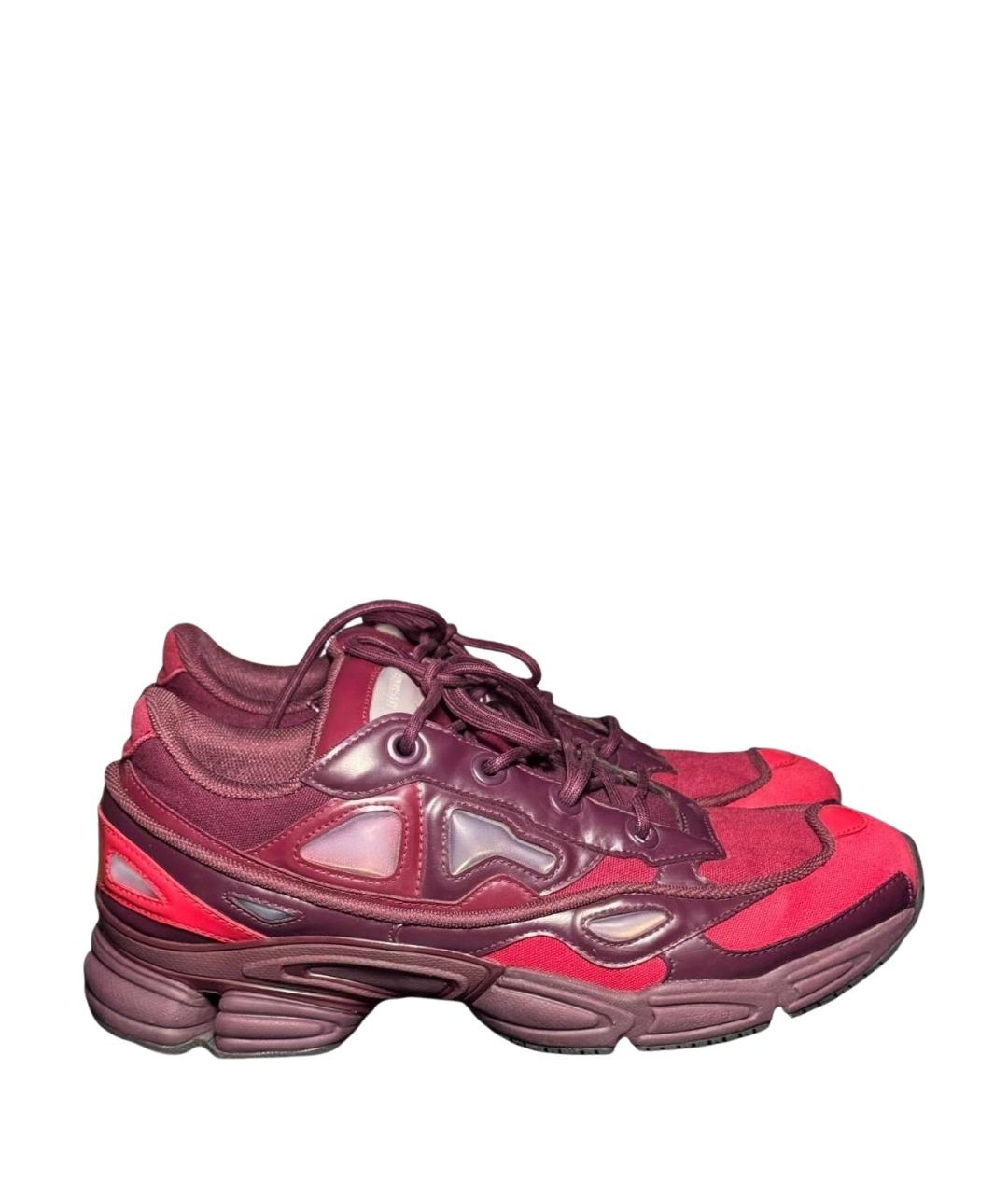 ADIDAS X RAF SIMONS Бордовые текстильные низкие кроссовки / кеды, фото 1