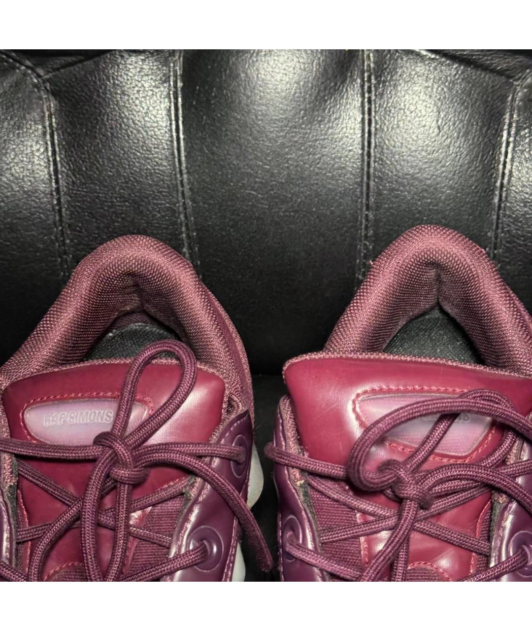 ADIDAS X RAF SIMONS Бордовые текстильные низкие кроссовки / кеды, фото 8