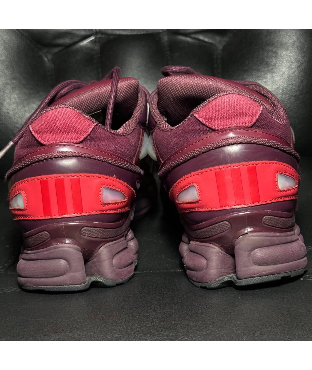 ADIDAS X RAF SIMONS Бордовые текстильные низкие кроссовки / кеды, фото 2
