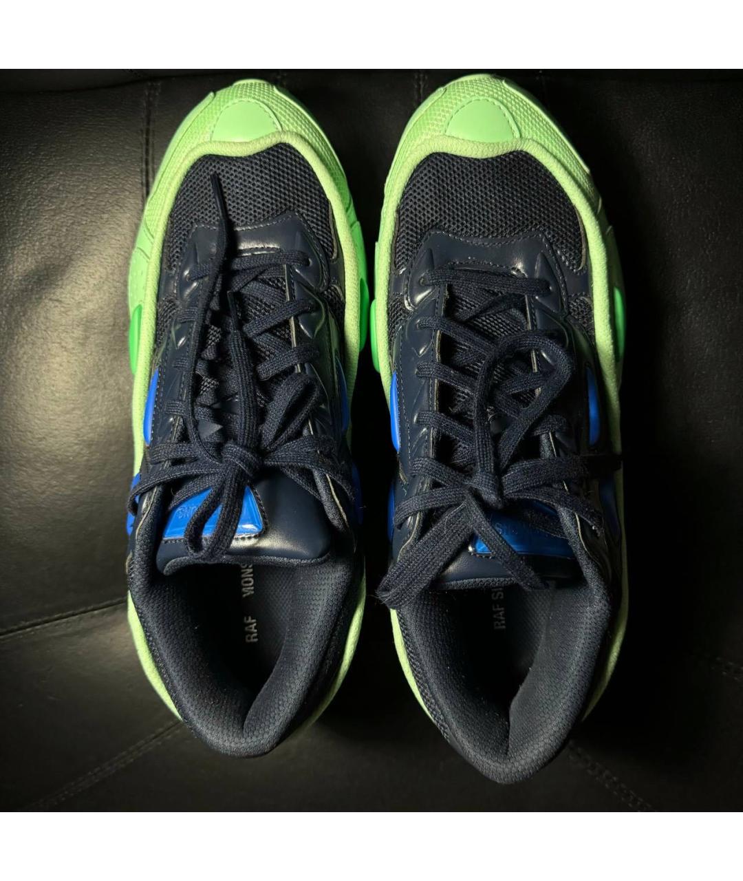 RAF SIMONS Зеленые текстильные низкие кроссовки / кеды, фото 7