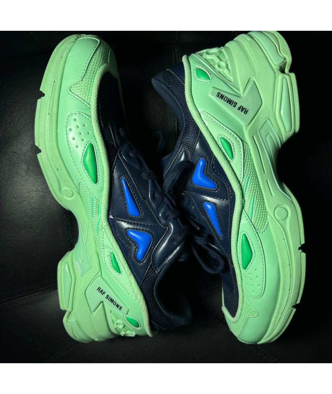 RAF SIMONS Зеленые текстильные низкие кроссовки / кеды, фото 5