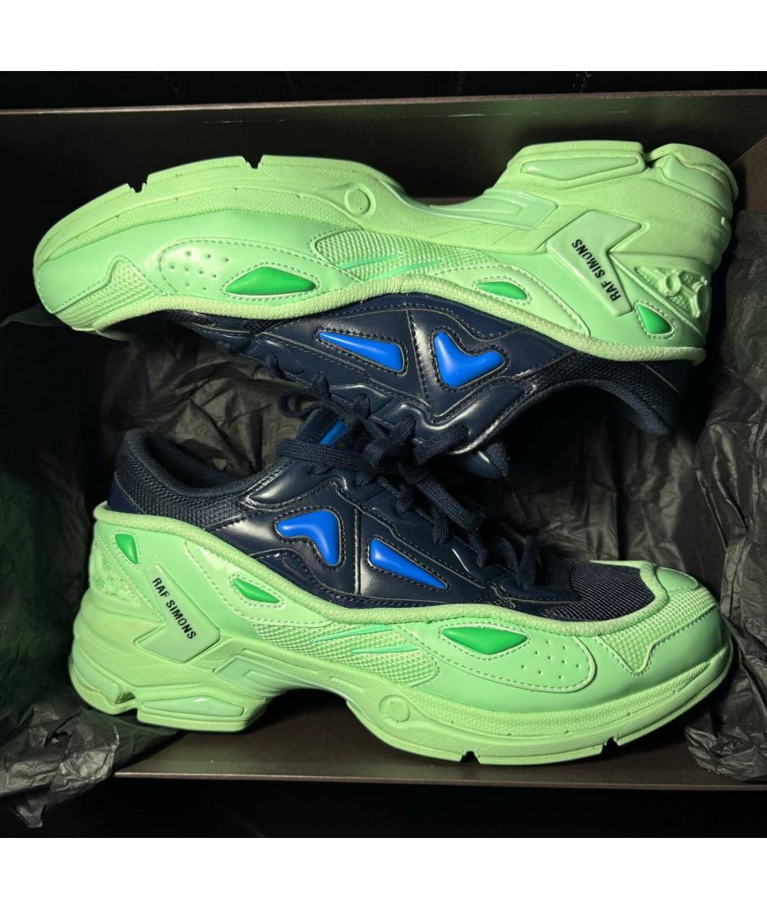 RAF SIMONS Зеленые текстильные низкие кроссовки / кеды, фото 8