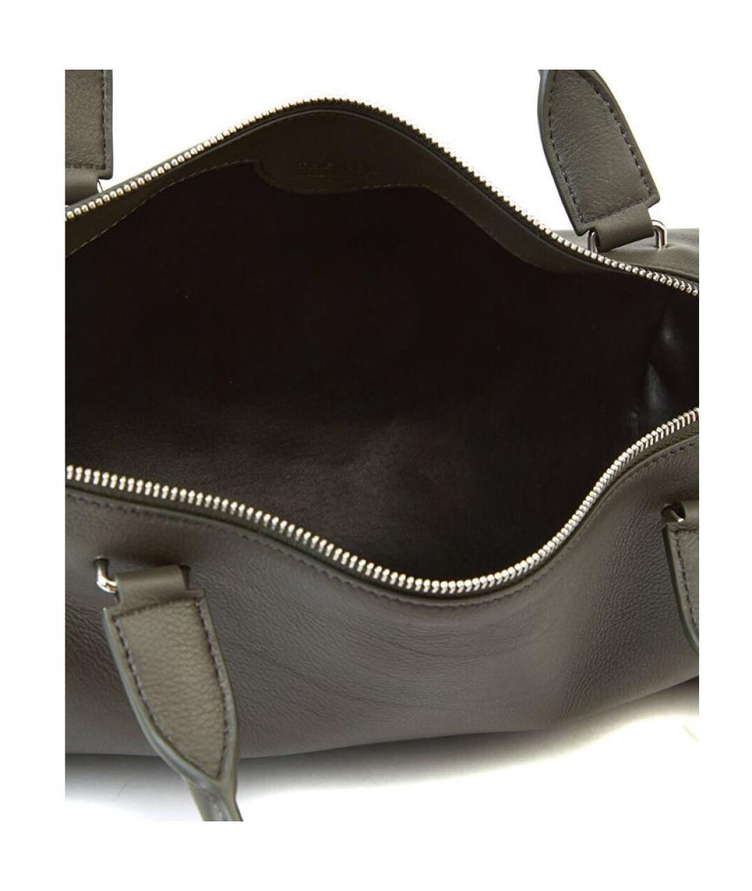 THE ROW Хаки кожаная сумка с короткими ручками, фото 4