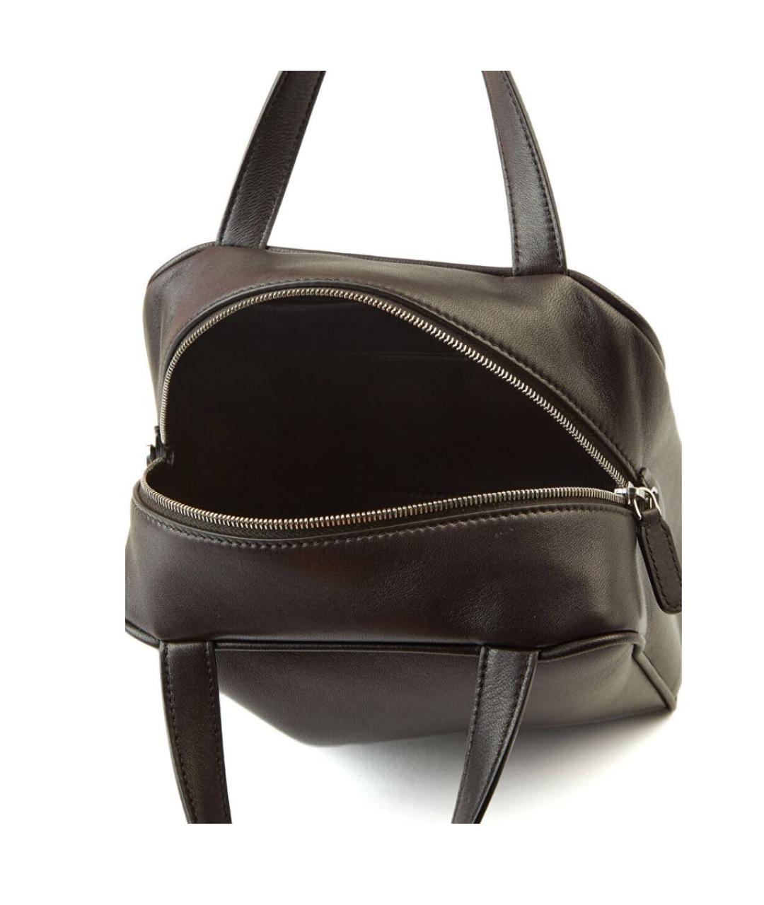 THE ROW Черная кожаная сумка с короткими ручками, фото 4