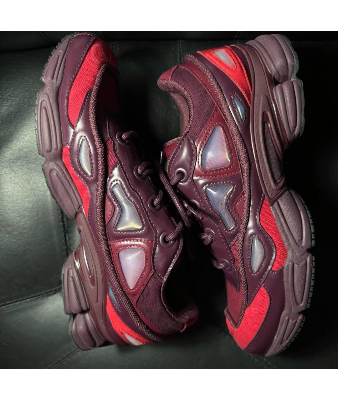 ADIDAS X RAF SIMONS Бордовые текстильные низкие кроссовки / кеды, фото 5