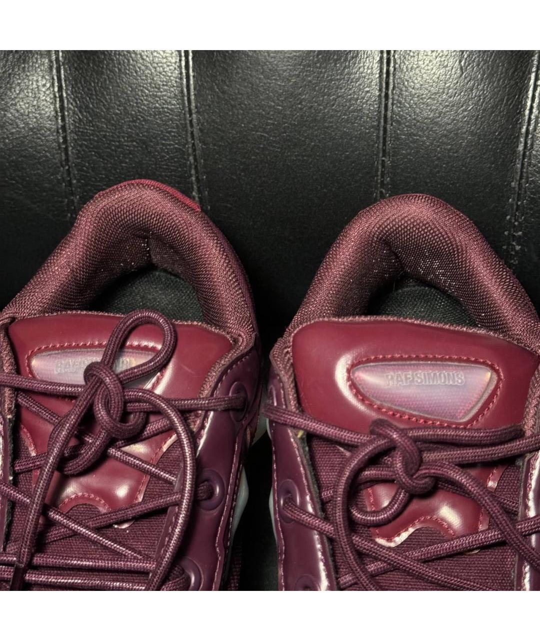 ADIDAS X RAF SIMONS Бордовые текстильные низкие кроссовки / кеды, фото 7