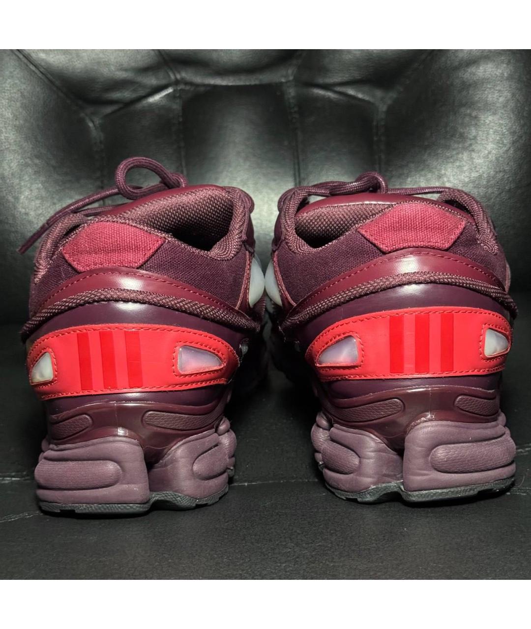 ADIDAS X RAF SIMONS Бордовые текстильные низкие кроссовки / кеды, фото 2