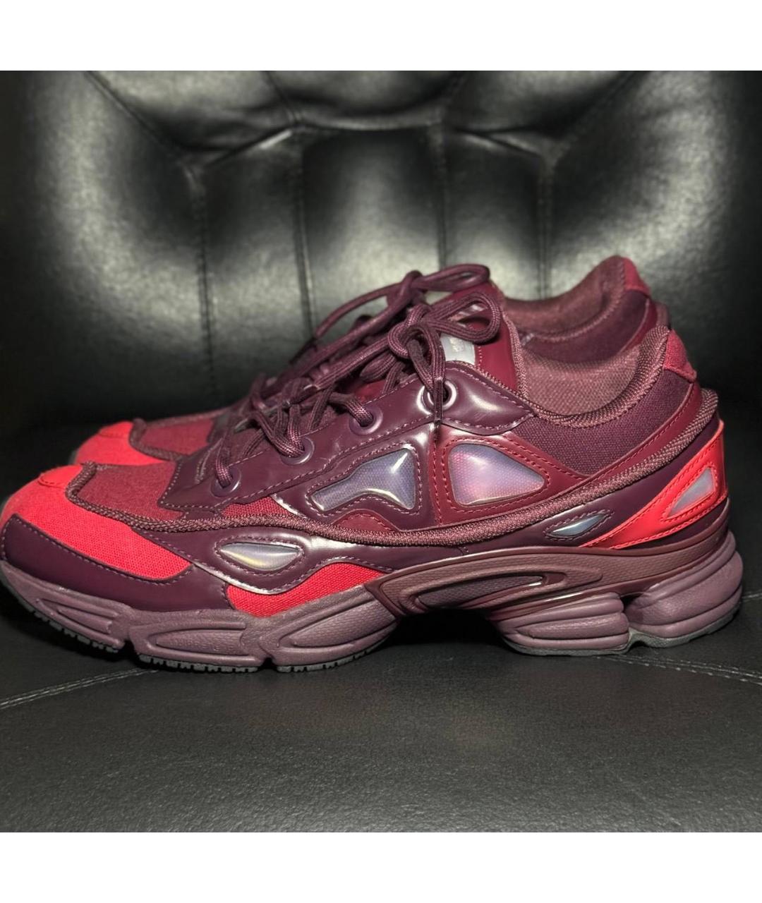 ADIDAS X RAF SIMONS Бордовые текстильные низкие кроссовки / кеды, фото 3