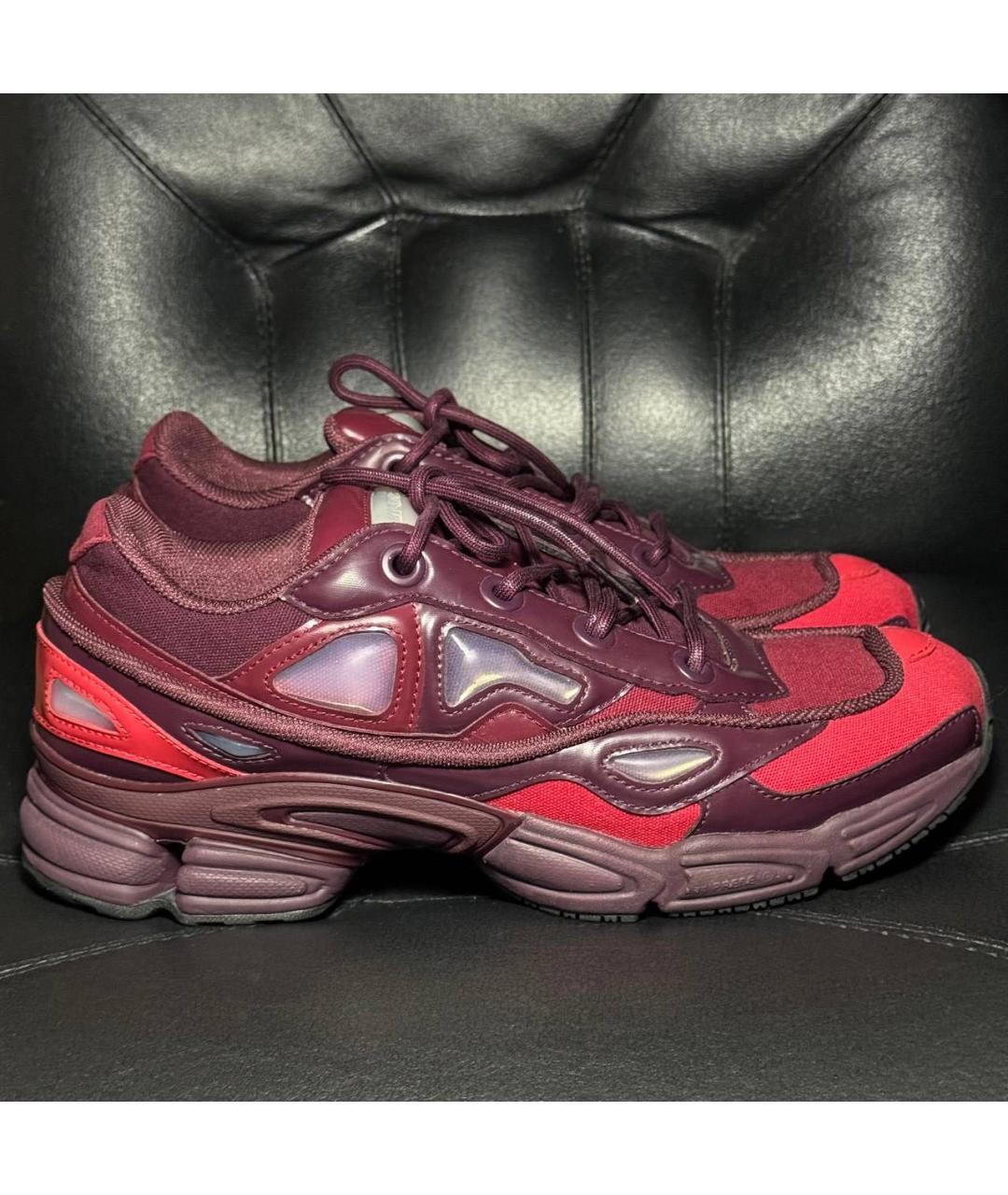 ADIDAS X RAF SIMONS Бордовые текстильные низкие кроссовки / кеды, фото 9