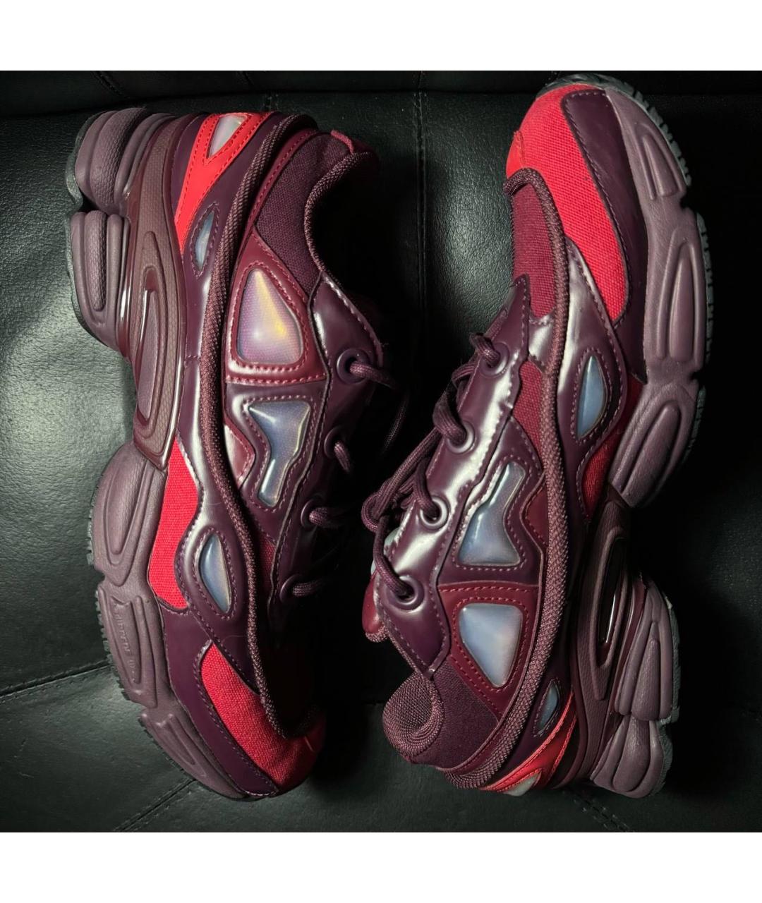 ADIDAS X RAF SIMONS Бордовые текстильные низкие кроссовки / кеды, фото 4