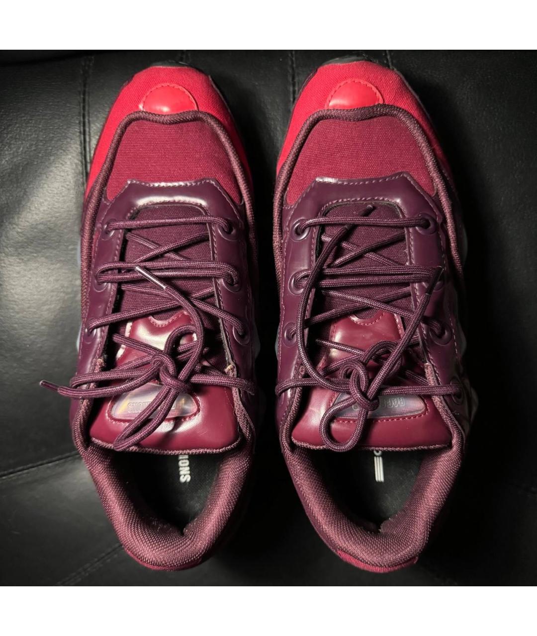 ADIDAS X RAF SIMONS Бордовые текстильные низкие кроссовки / кеды, фото 8