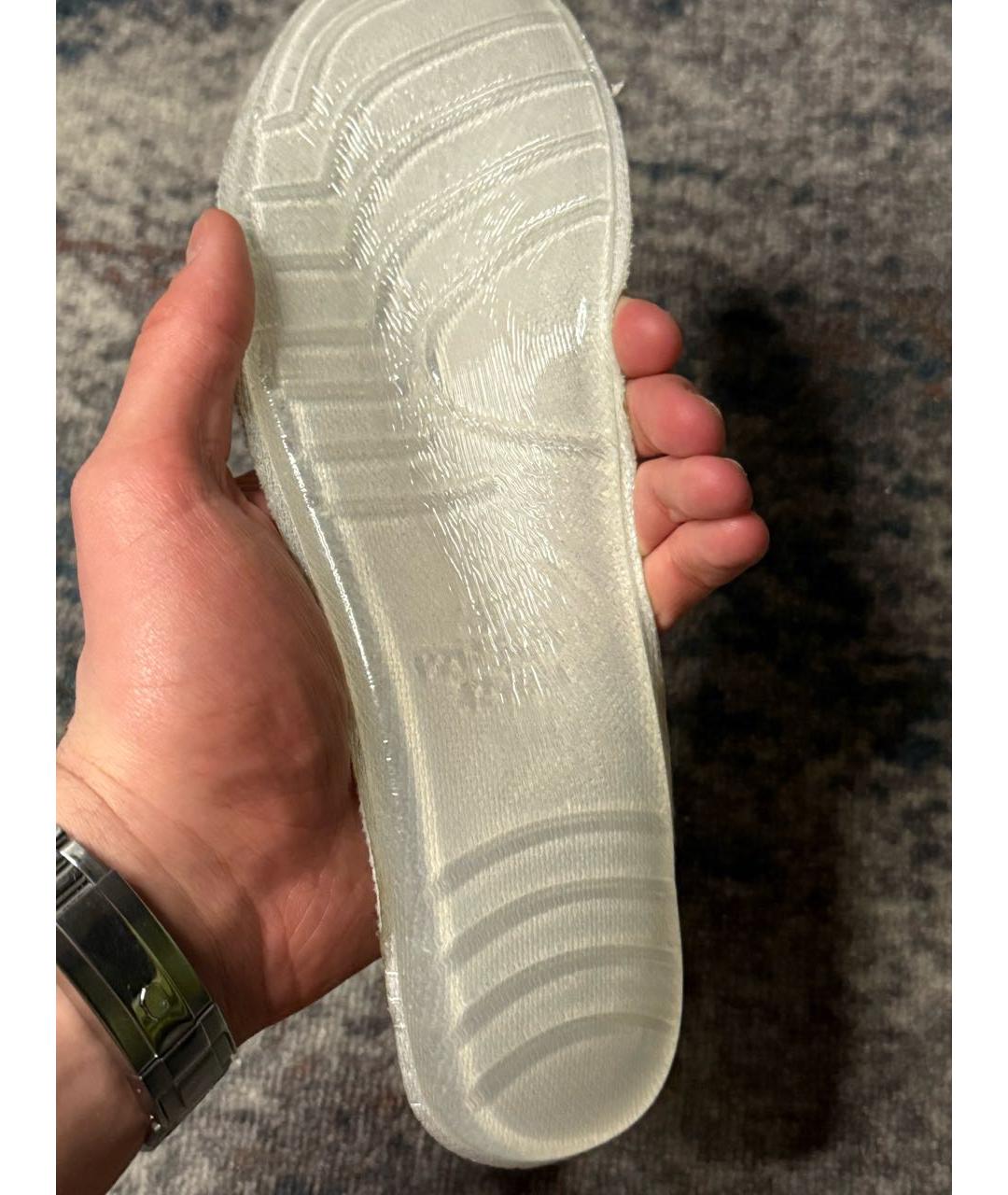 BALENCIAGA Белые текстильные низкие кроссовки / кеды, фото 5