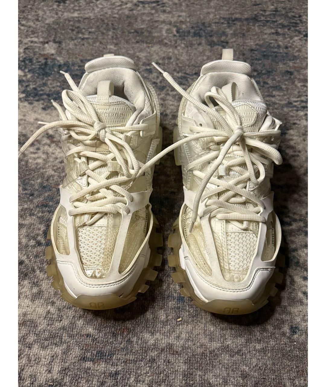 BALENCIAGA Белые текстильные низкие кроссовки / кеды, фото 3