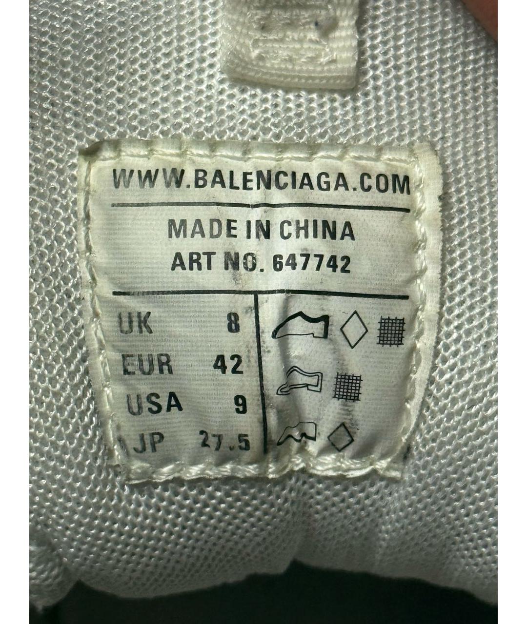 BALENCIAGA Белые текстильные низкие кроссовки / кеды, фото 4