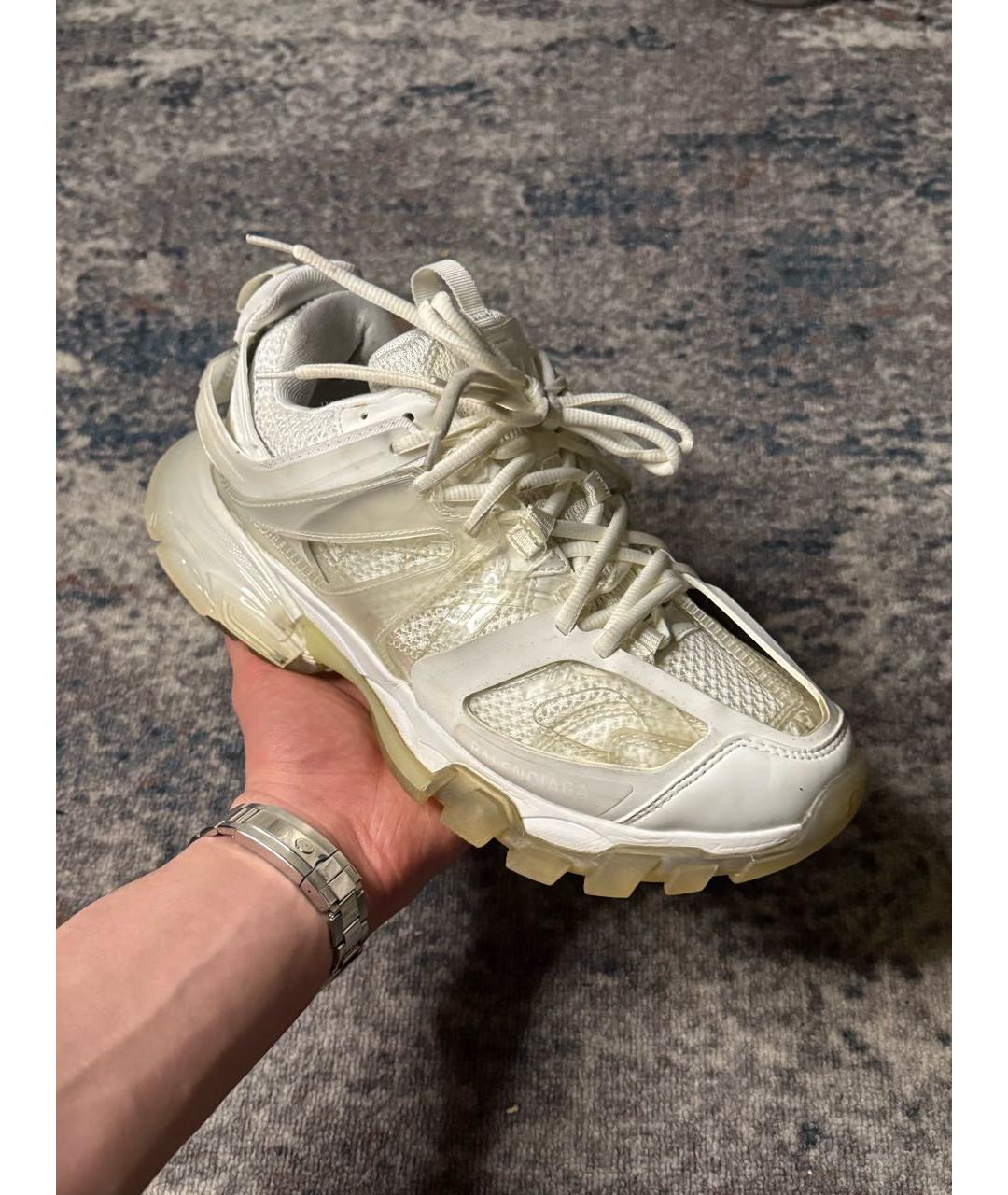 BALENCIAGA Белые текстильные низкие кроссовки / кеды, фото 2