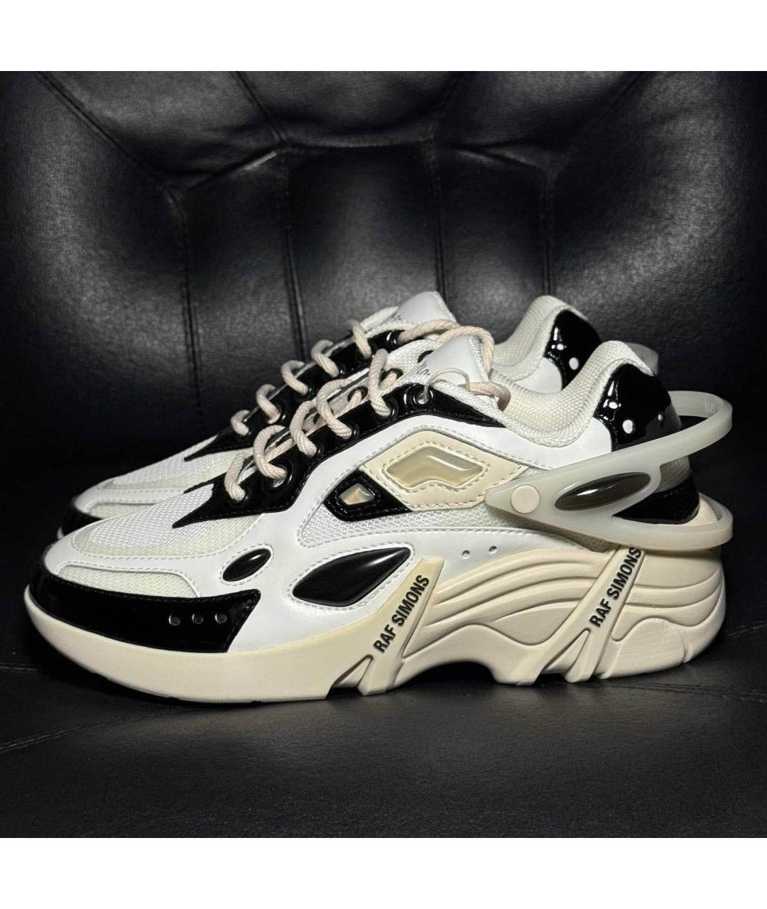 RAF SIMONS Белые текстильные низкие кроссовки / кеды, фото 3