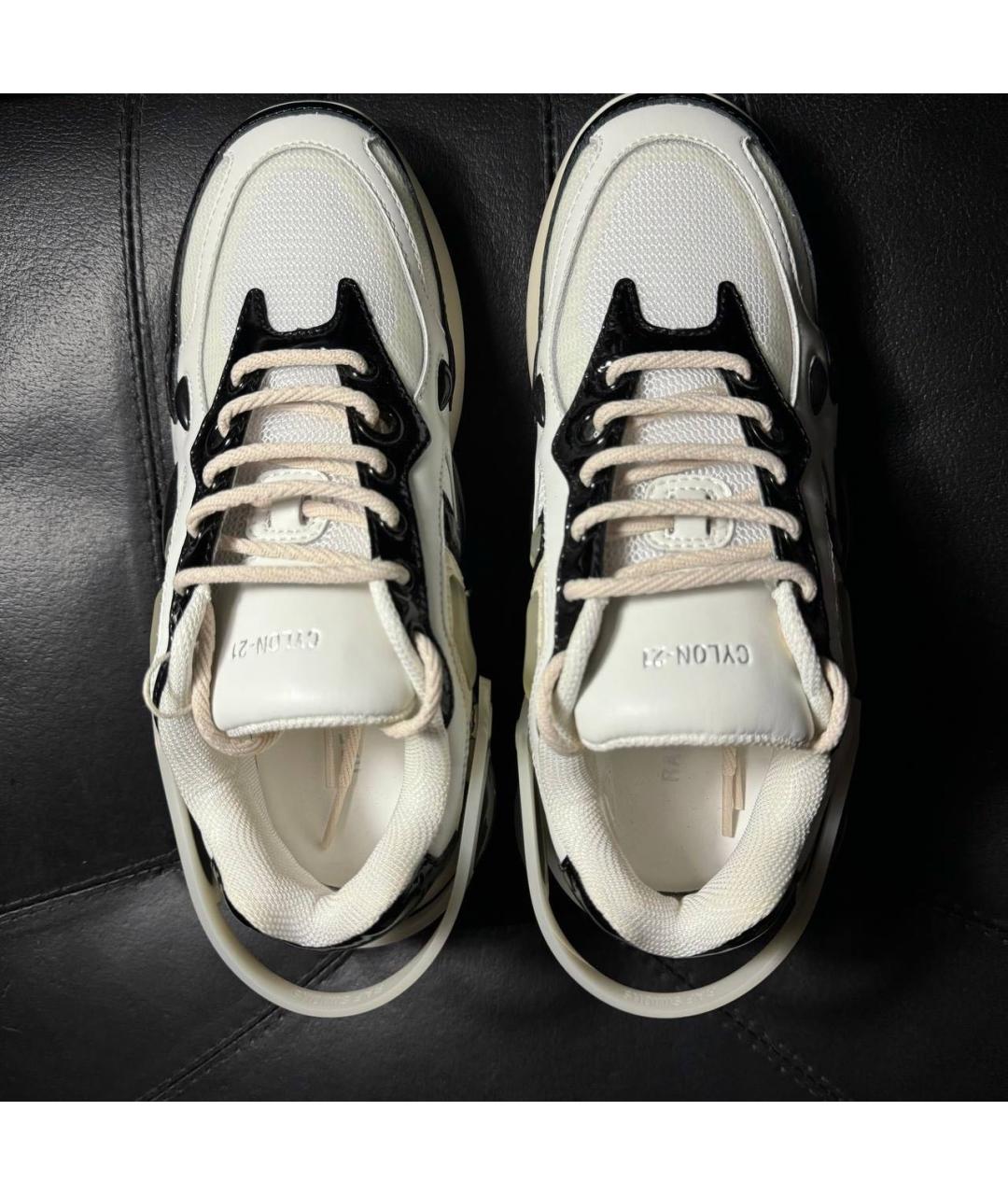 RAF SIMONS Белые текстильные низкие кроссовки / кеды, фото 5