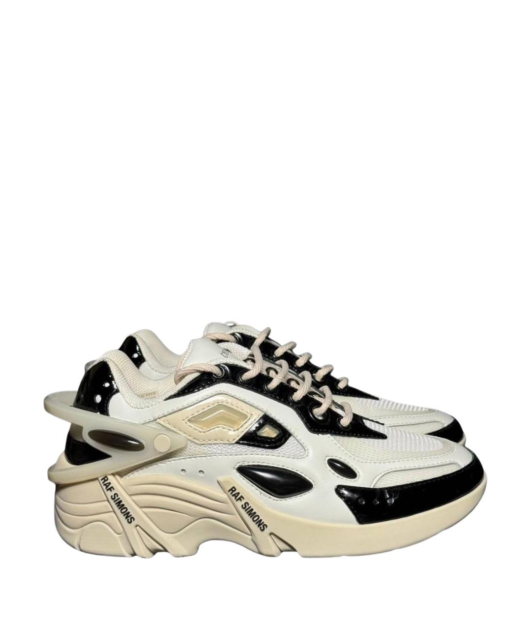 RAF SIMONS Белые текстильные низкие кроссовки / кеды, фото 1